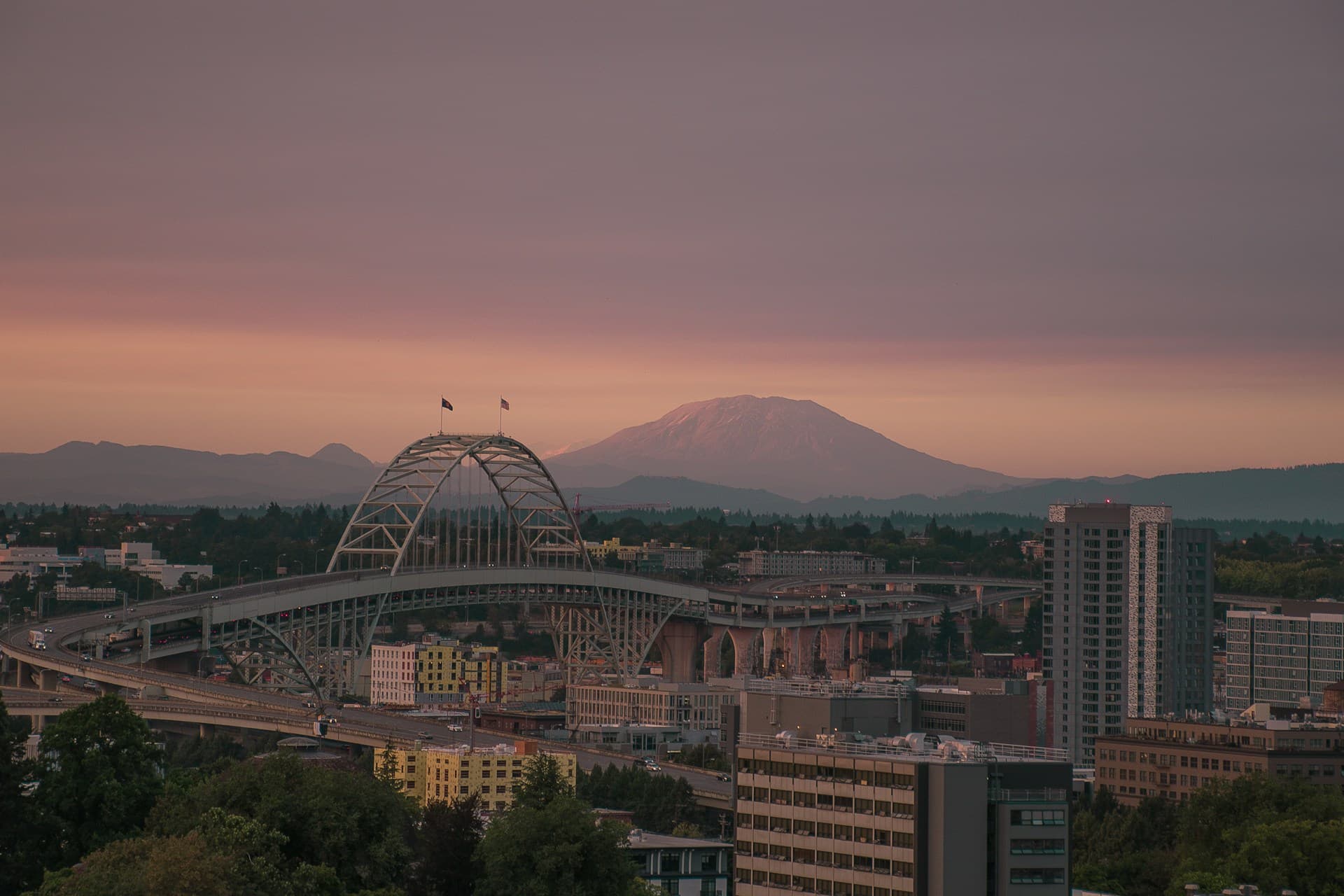 Portland cityscape with Mt. Hood